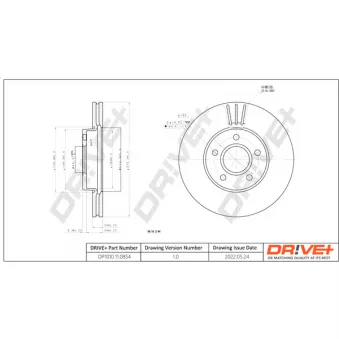 Dr!ve+ DP1010.11.0854 - Jeu de 2 disques de frein avant