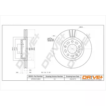 Jeu de 2 disques de frein avant Dr!ve+ OEM BP6Y3325XF