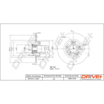 Jeu de 2 disques de frein arrière Dr!ve+ OEM 4320600Q0D