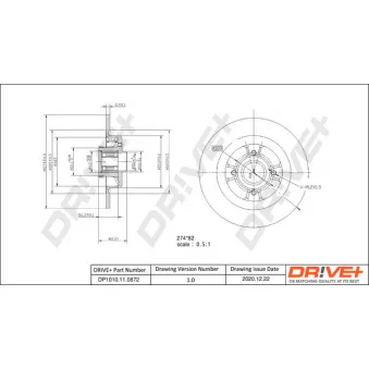 Dr!ve+ DP1010.11.0872 - Jeu de 2 disques de frein arrière
