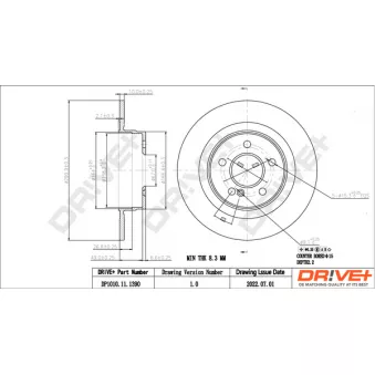 Jeu de 2 disques de frein arrière Dr!ve+ OEM a2044231512