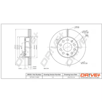 Jeu de 2 disques de frein avant Dr!ve+ OEM 5Q0615301E