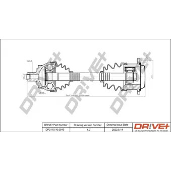 Arbre de transmission Dr!ve+ DP2110.10.0010 pour AUDI A6 2.7 T - 230cv