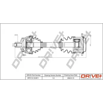 Arbre de transmission Dr!ve+ DP2110.10.0011 pour AUDI A6 2.4 - 163cv