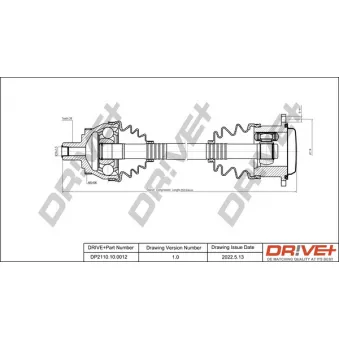 Arbre de transmission Dr!ve+ DP2110.10.0012 pour AUDI A6 2.4 quattro - 163cv