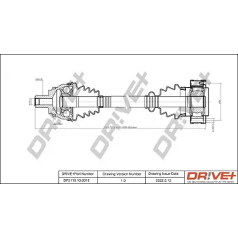 Arbre de transmission Dr!ve+ DP2110.10.0019 pour AUDI A6 2.0 16V - 140cv