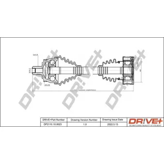 Arbre de transmission Dr!ve+ DP2110.10.0023 pour AUDI A4 2.8 quattro - 174cv
