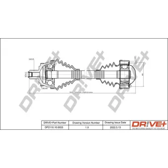 Arbre de transmission Dr!ve+ DP2110.10.0033 pour AUDI A4 1.6 - 102cv