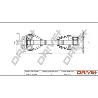 Arbre de transmission Dr!ve+ DP2110.10.0043 pour AUDI A6 2.5 TDI - 163cv