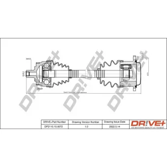Arbre de transmission Dr!ve+ DP2110.10.0072 pour AUDI A4 1.8 - 125cv