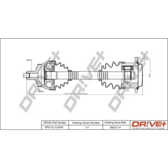 Arbre de transmission Dr!ve+ DP2110.10.0076 pour AUDI A4 2.5 TDI - 150cv
