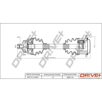Arbre de transmission Dr!ve+ DP2110.10.0079 pour AUDI A4 1.9 TDI - 110cv