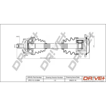 Arbre de transmission Dr!ve+ DP2110.10.0084 pour AUDI A4 1.8 T - 150cv