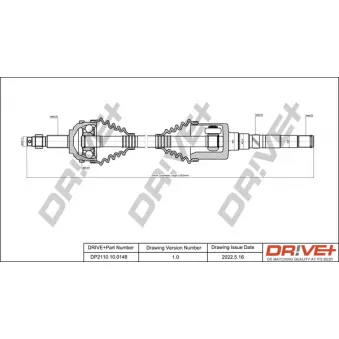 Dr!ve+ DP2110.10.0148 - Arbre de transmission
