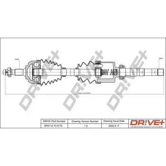Arbre de transmission Dr!ve+ DP2110.10.0170 pour CITROEN C5 3.0 V6 - 207cv