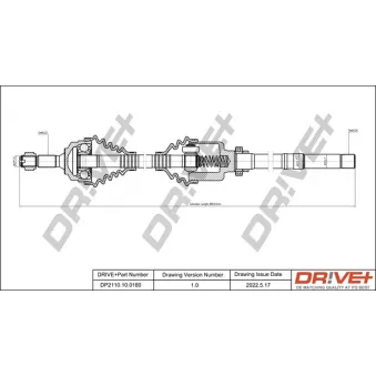 Dr!ve+ DP2110.10.0180 - Arbre de transmission