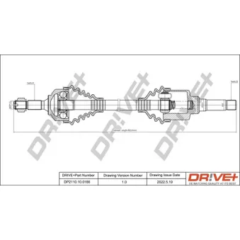 Arbre de transmission Dr!ve+ DP2110.10.0186 pour CITROEN C3 1.4 HDi - 75cv