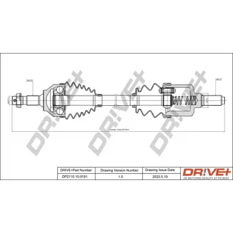 Arbre de transmission Dr!ve+ DP2110.10.0191 pour CITROEN C5 3.0 V6 - 211cv