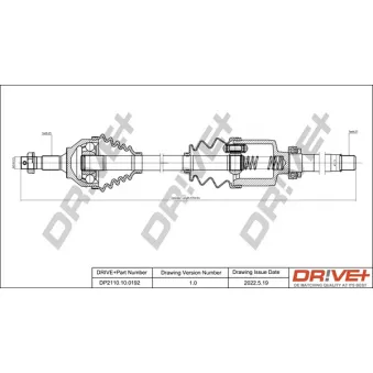Arbre de transmission Dr!ve+ DP2110.10.0192 pour CITROEN C5 3.0 V6 - 211cv