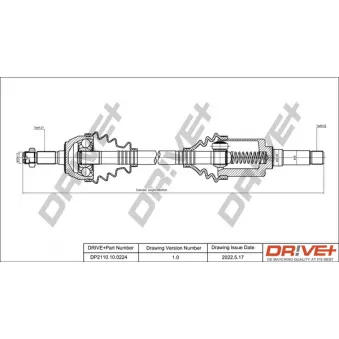Dr!ve+ DP2110.10.0224 - Arbre de transmission