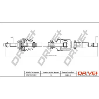 Arbre de transmission Dr!ve+ DP2110.10.0304 pour RENAULT CLIO 1.4 16V - 98cv