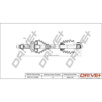 Dr!ve+ DP2110.10.0309 - Arbre de transmission