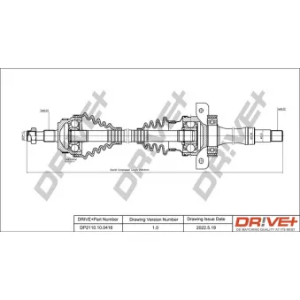 Arbre de transmission Dr!ve+ DP2110.10.0416 pour MERCEDES-BENZ CLASSE A A 160 CDI - 75cv
