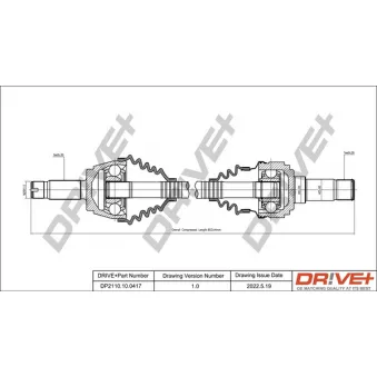 Dr!ve+ DP2110.10.0417 - Arbre de transmission