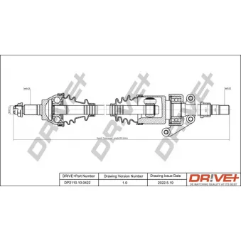 Dr!ve+ DP2110.10.0422 - Arbre de transmission