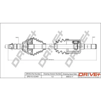 Arbre de transmission Dr!ve+ DP2110.10.0451 pour OPEL VECTRA 2.8 V6 Turbo - 255cv