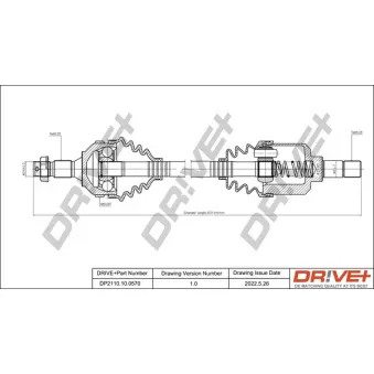 Dr!ve+ DP2110.10.0570 - Arbre de transmission