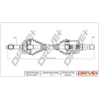 Dr!ve+ DP2110.10.0597 - Arbre de transmission