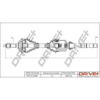 Arbre de transmission Dr!ve+ OEM 32737S