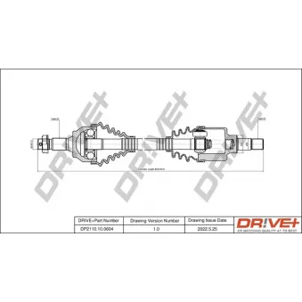 Arbre de transmission Dr!ve+ OEM 32728H