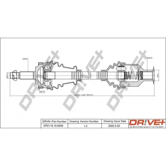 Arbre de transmission Dr!ve+ DP2110.10.0659 pour RENAULT KANGOO 1.9 DCI 4x4 - 80cv