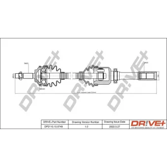 Arbre de transmission Dr!ve+ OEM 8200236118