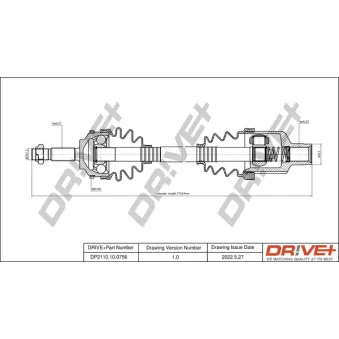 Arbre de transmission Dr!ve+ OEM 8200236089