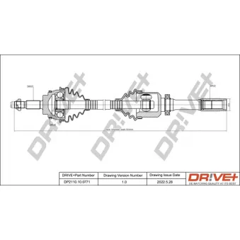 Arbre de transmission Dr!ve+ DP2110.10.0771 pour RENAULT CLIO 2.0 16V Sport - 179cv