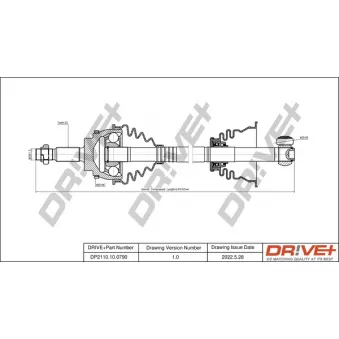 Arbre de transmission Dr!ve+ DP2110.10.0790 pour RENAULT CLIO 2.0 16V Sport - 169cv