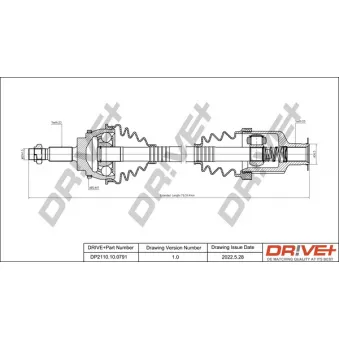 Arbre de transmission Dr!ve+ DP2110.10.0791 pour RENAULT CLIO 2.0 16V Sport - 169cv