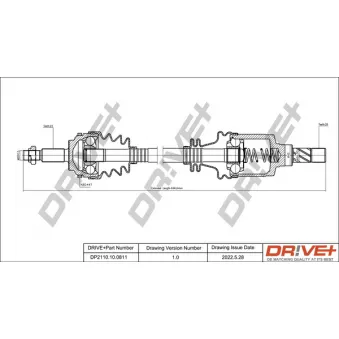 Arbre de transmission Dr!ve+ DP2110.10.0811 pour RENAULT CLIO 1.5 dCi - 84cv