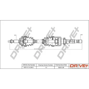 Dr!ve+ DP2110.10.0812 - Arbre de transmission