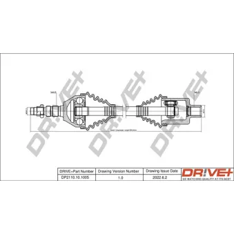 Arbre de transmission Dr!ve+ DP2110.10.1005 pour OPEL ASTRA 2.0 Turbo - 240cv