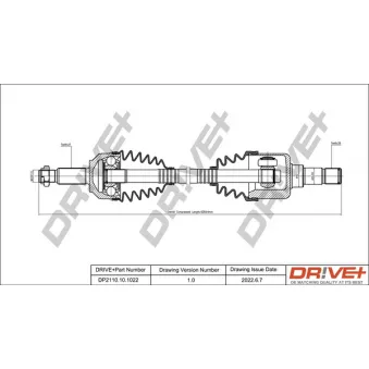 Arbre de transmission Dr!ve+ DP2110.10.1022 pour FORD MONDEO 3.0 V6 24V - 204cv