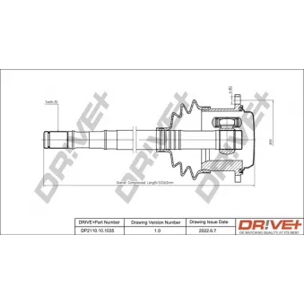 Arbre de transmission Dr!ve+ DP2110.10.1035 pour AUDI A4 1.6 - 100cv