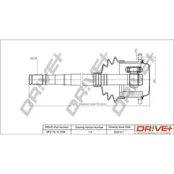 Arbre de transmission Dr!ve+ DP2110.10.1036 pour AUDI A4 1.9 TDI - 110cv