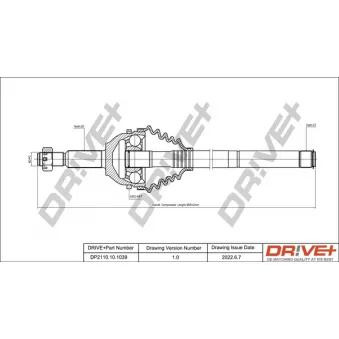 Arbre de transmission Dr!ve+ OEM 4558415