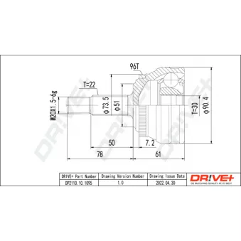Embout de cardan avant (kit de réparation) Dr!ve+ OEM 893498099AX