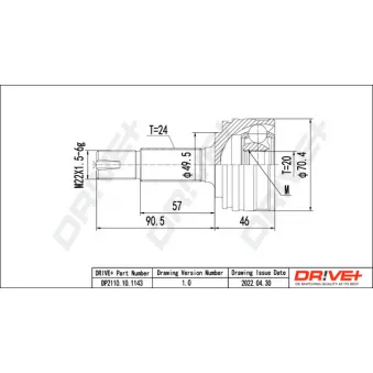 Embout de cardan avant (kit de réparation) Dr!ve+ OEM 3273JS