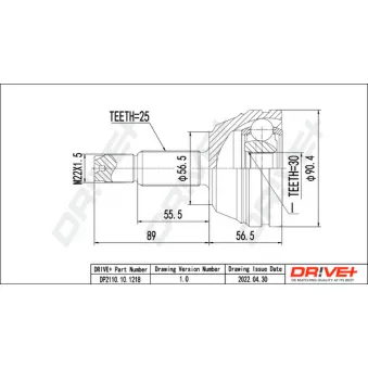Embout de cardan avant (kit de réparation) Dr!ve+ OEM 98AX3C242DA